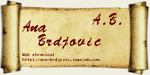 Ana Brđović vizit kartica